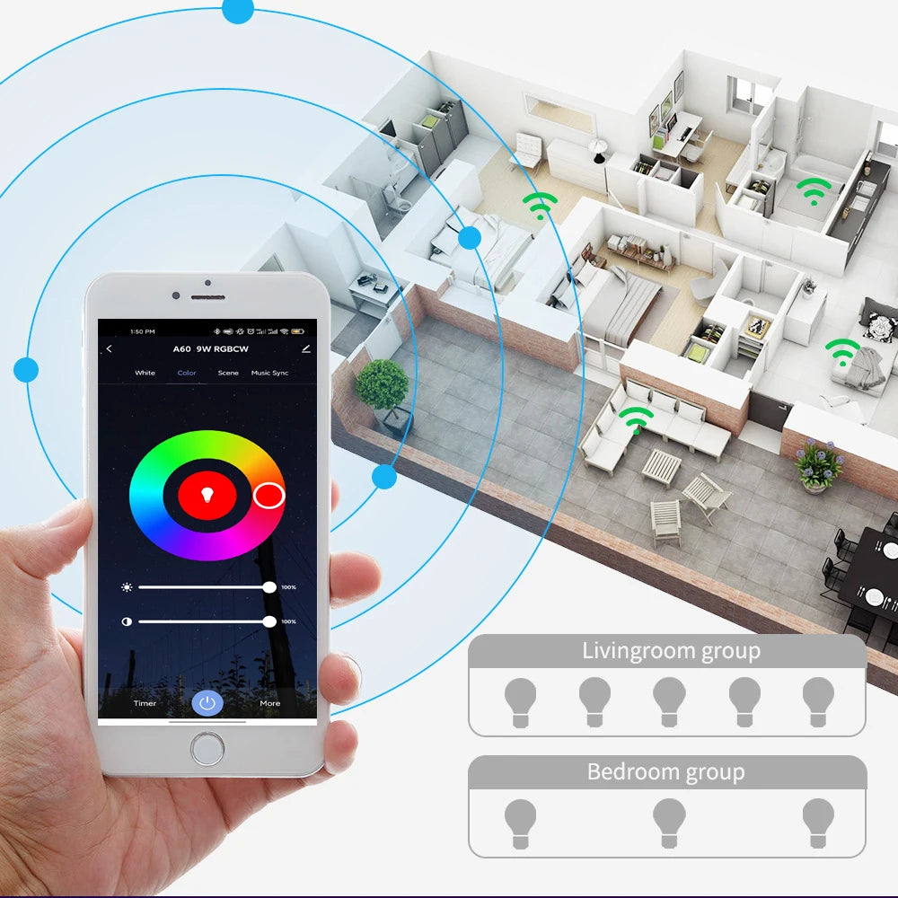 Smart WiFi LED Bulb Set