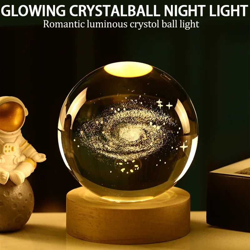 3D Crystal Galaxy Night Light