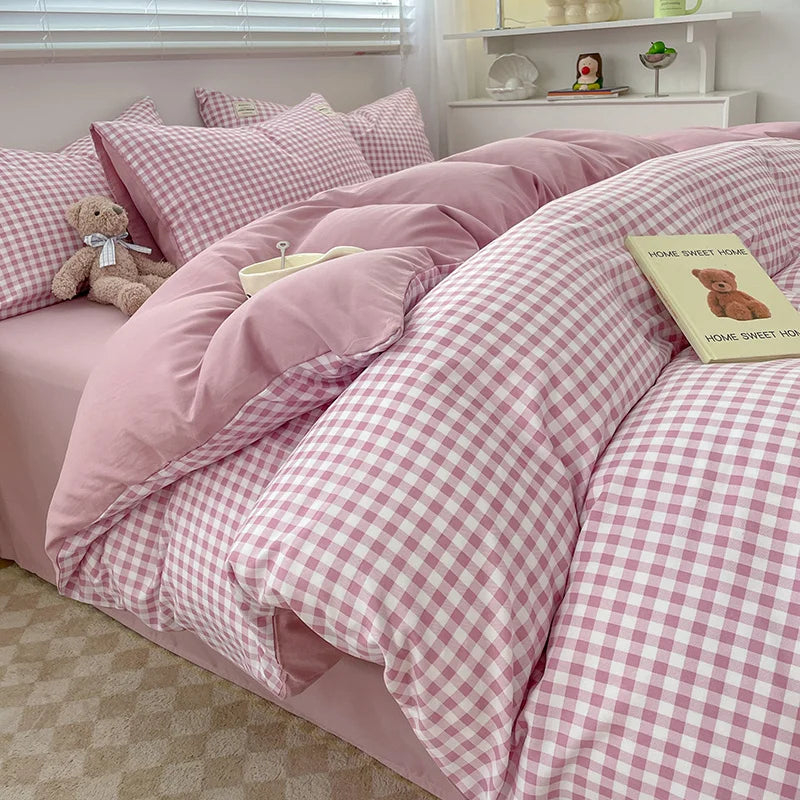 Plaid Cotton Bedding Set