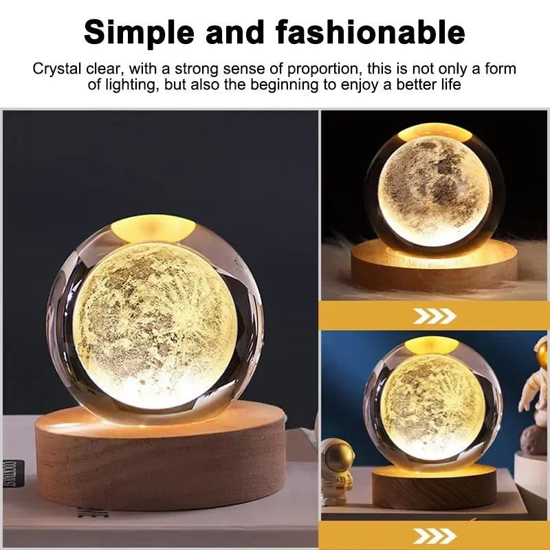 3D Crystal Galaxy Night Light