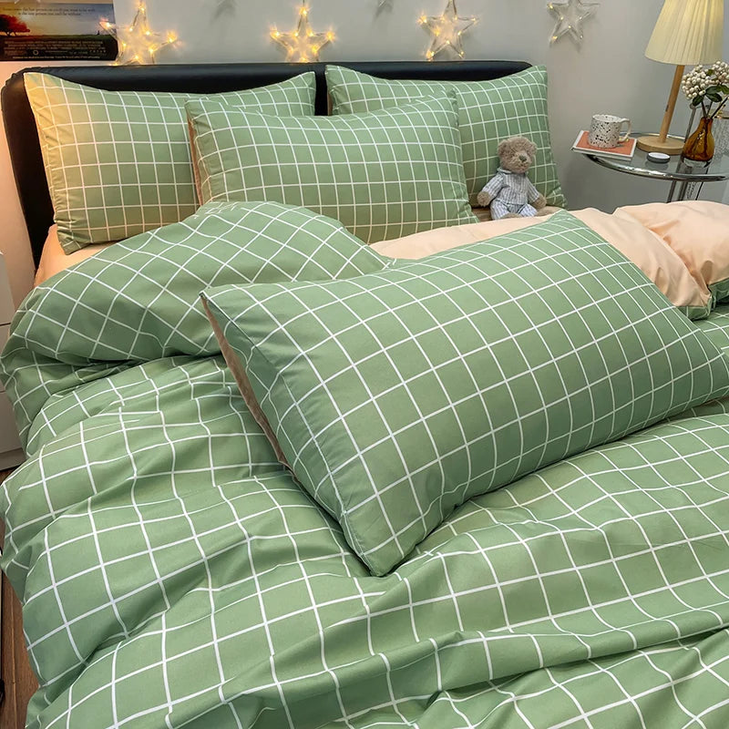 Plaid Cotton Bedding Set