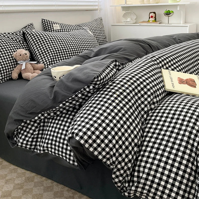 Plaid Cotton Bedding Set