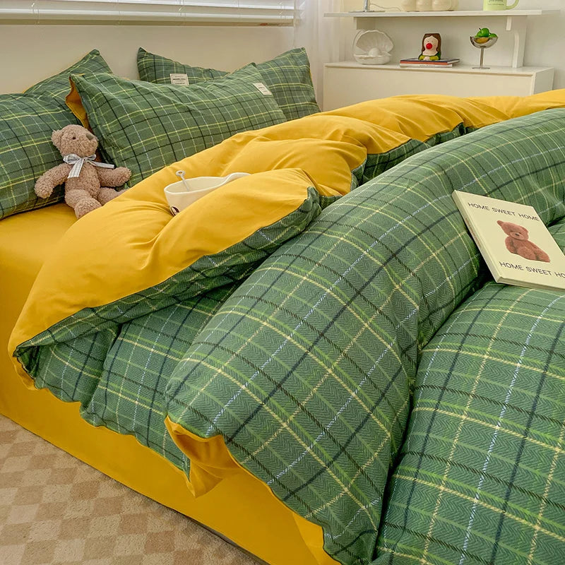 Plaid Cotton Bedding Set