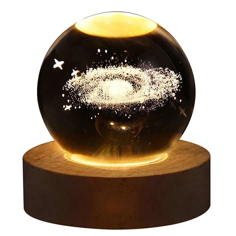 3D Crystal Galaxy Night Light