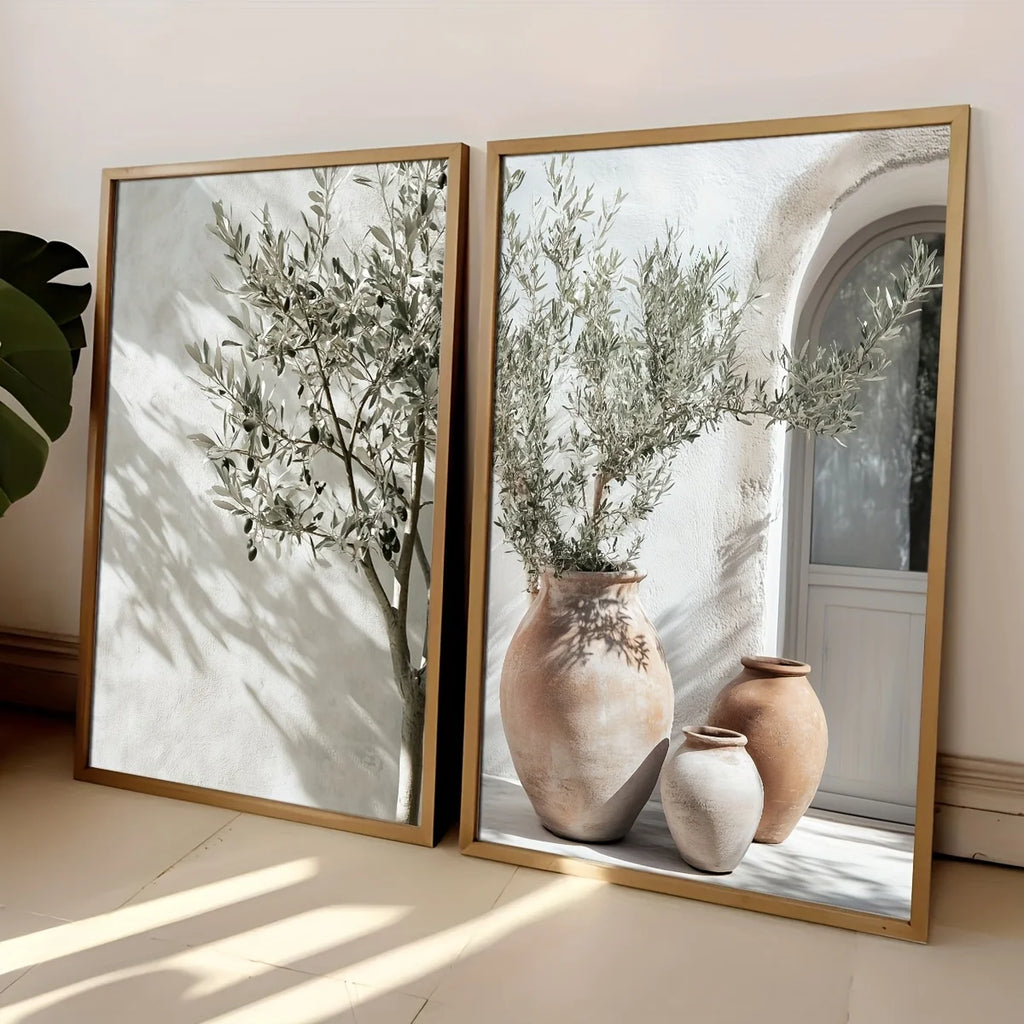 2pcs Tree Vase Wall Art Posters