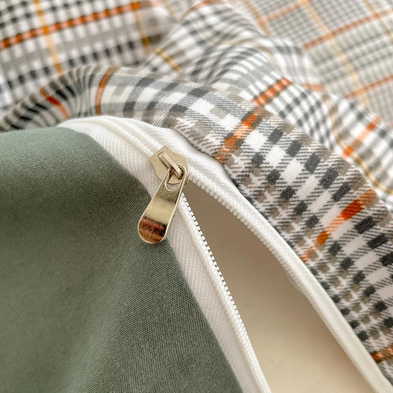 Plaid Cotton Bedding Set