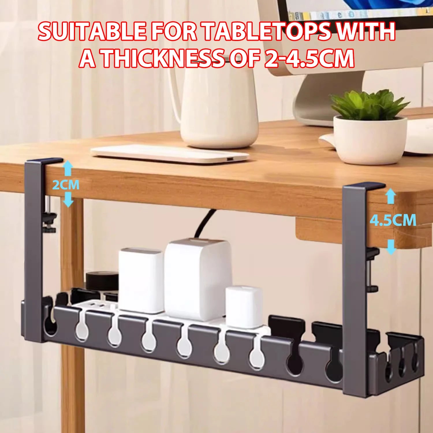 Under Desk Cable Management Tray