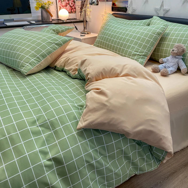 Plaid Cotton Bedding Set