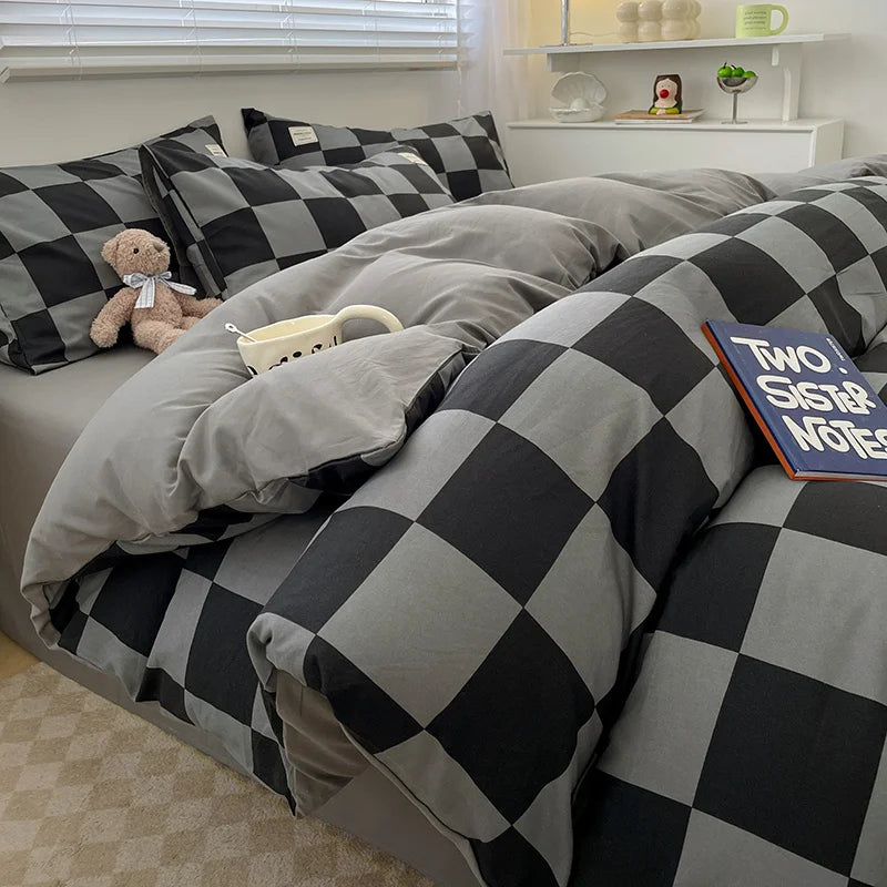 Plaid Cotton Bedding Set
