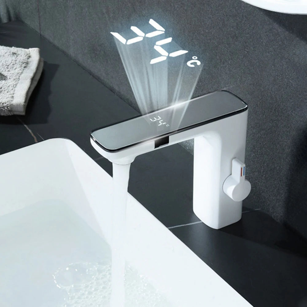 White Smart Dual Sensor Faucet