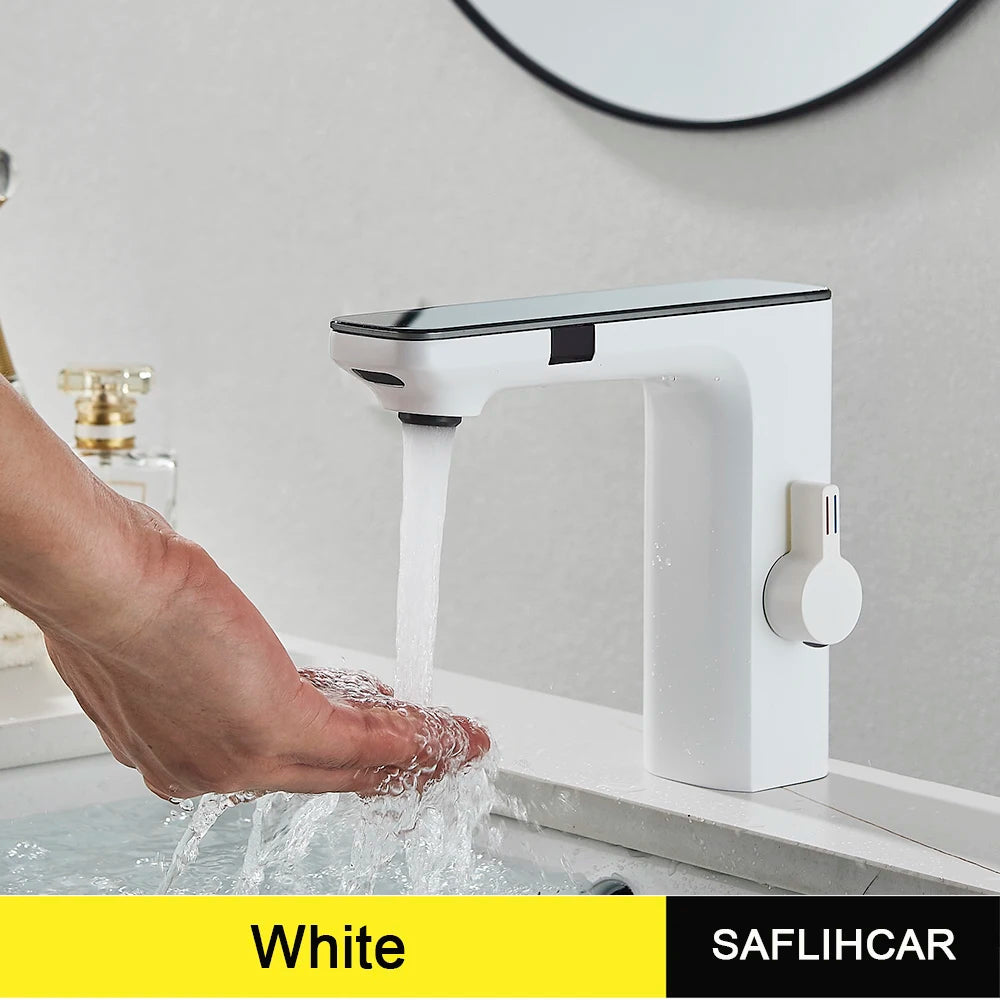 White Smart Dual Sensor Faucet