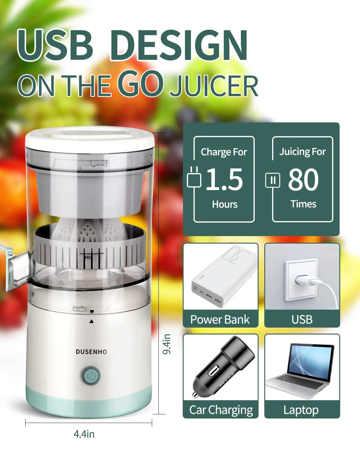 Rechargeable Electric Citrus Juicer