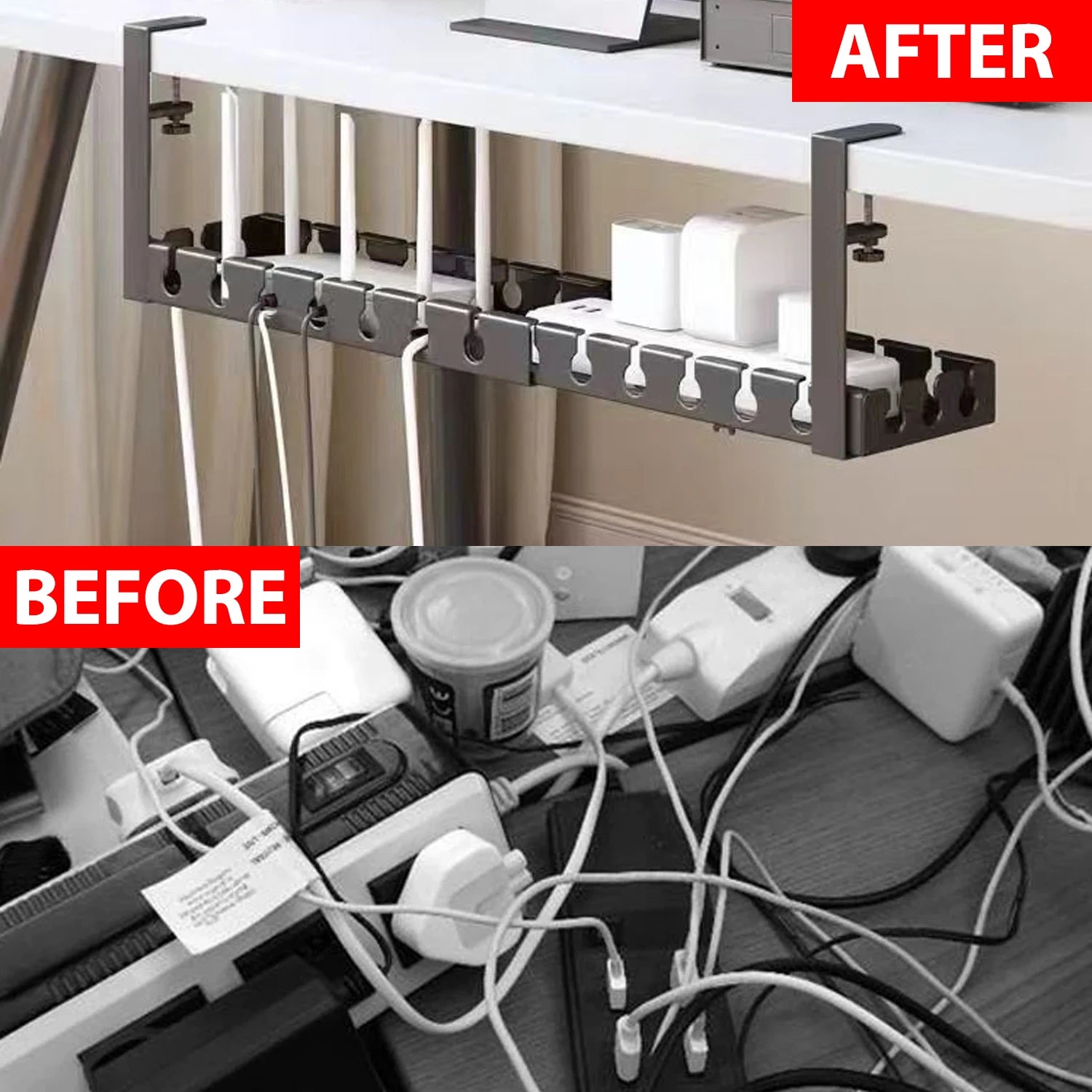 Under Desk Cable Management Tray