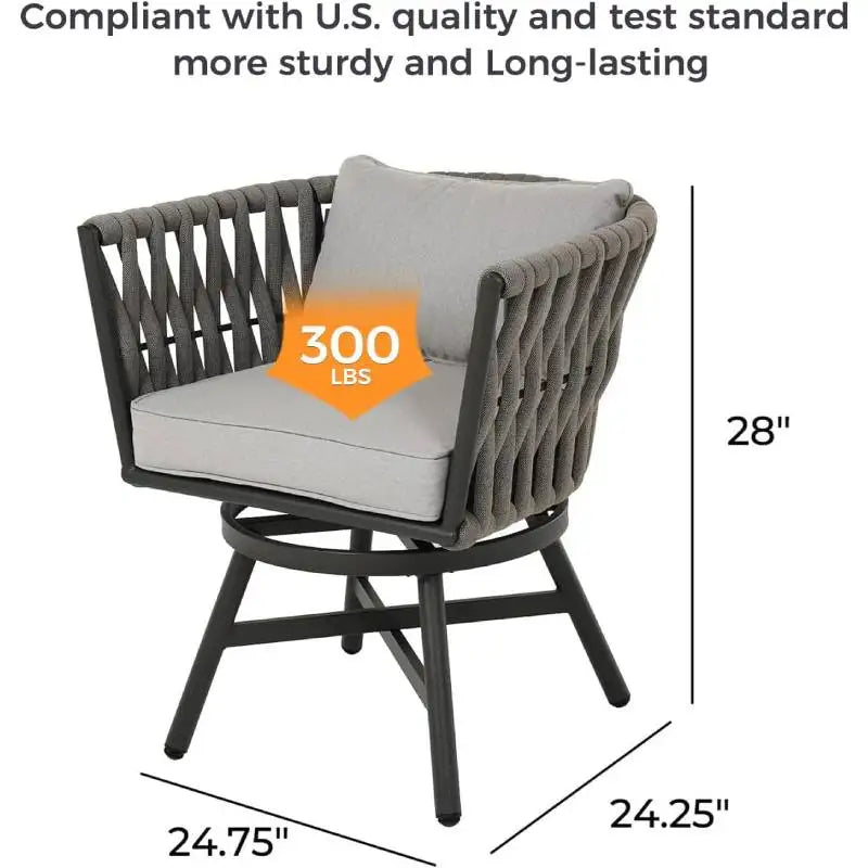 Set of 2 Swivel Wicker Patio Chairs
