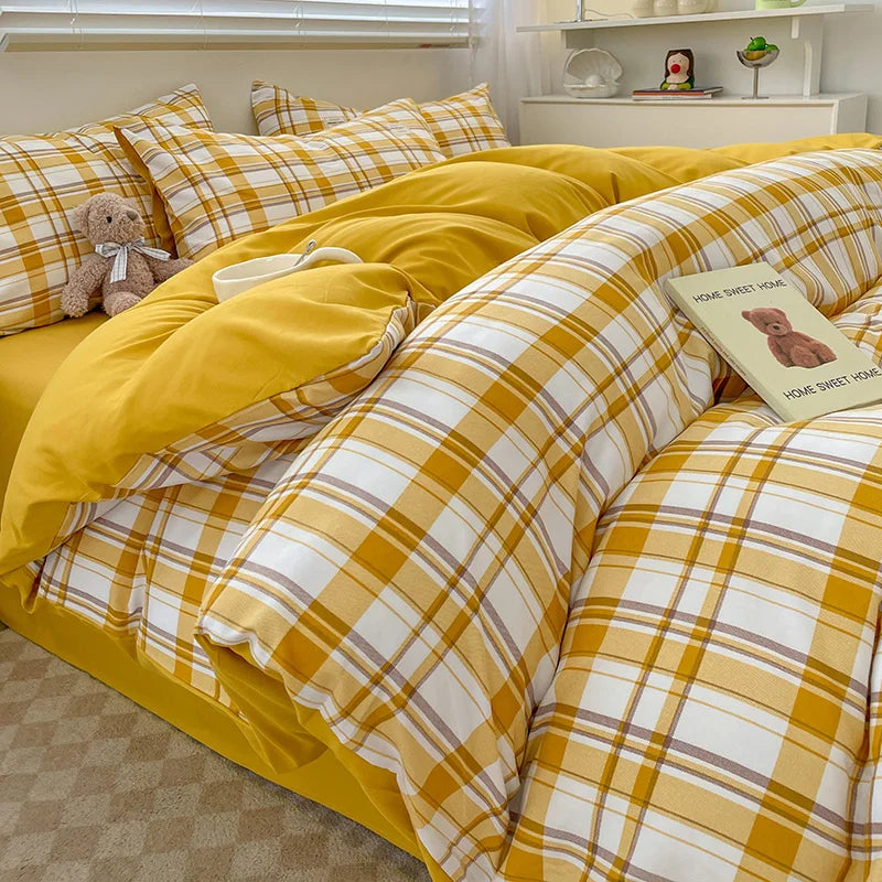 Plaid Cotton Bedding Set