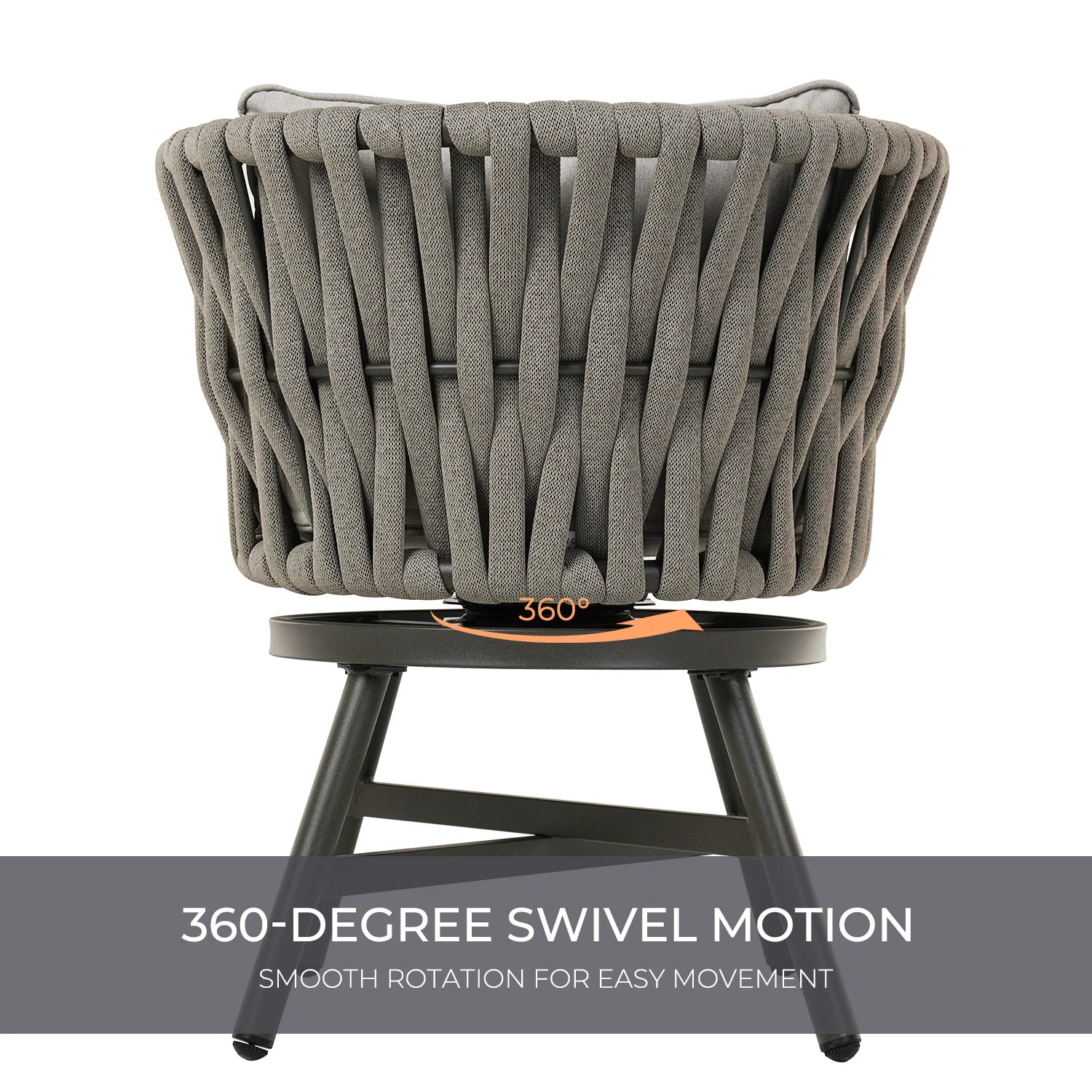 Set of 2 Swivel Wicker Patio Chairs