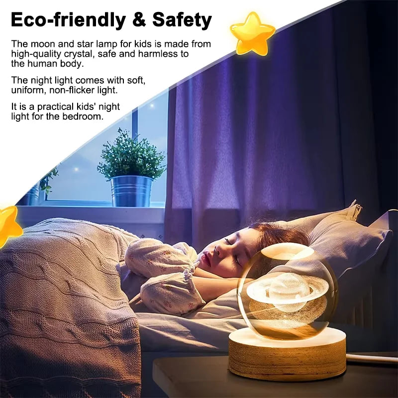 3D Crystal Galaxy Night Light
