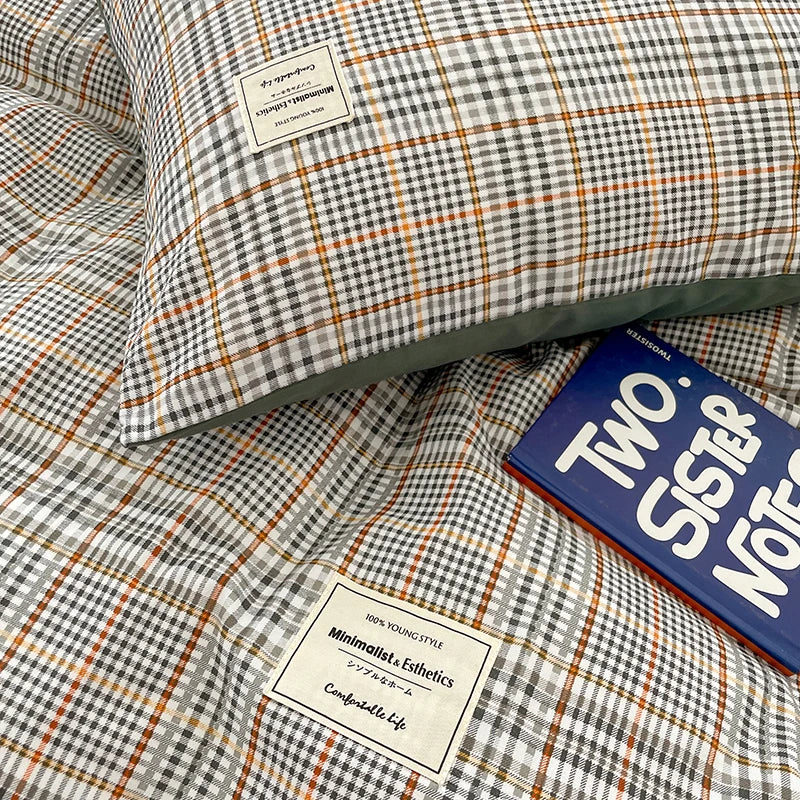 Plaid Cotton Bedding Set