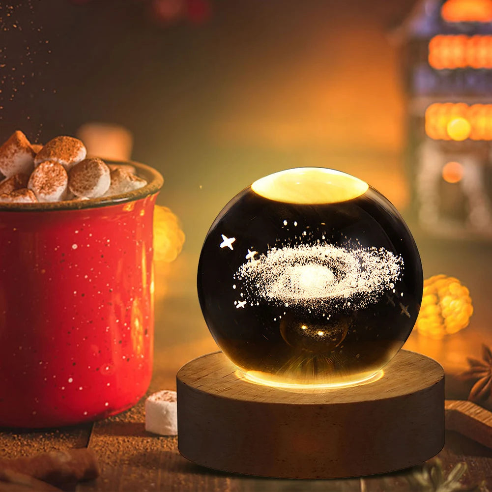 3D Crystal Galaxy Night Light