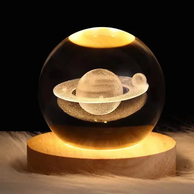 3D Crystal Galaxy Night Light