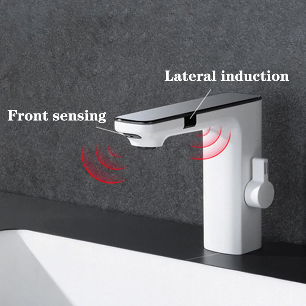 White Smart Dual Sensor Faucet