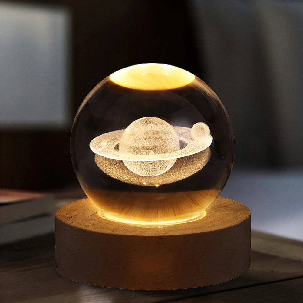3D Crystal Galaxy Night Light