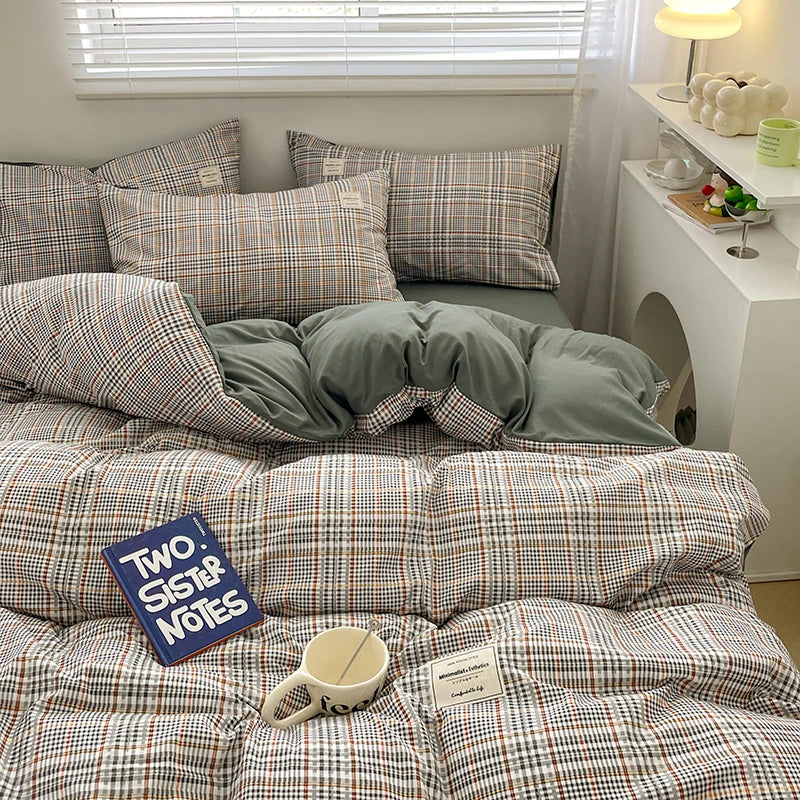 Plaid Cotton Bedding Set