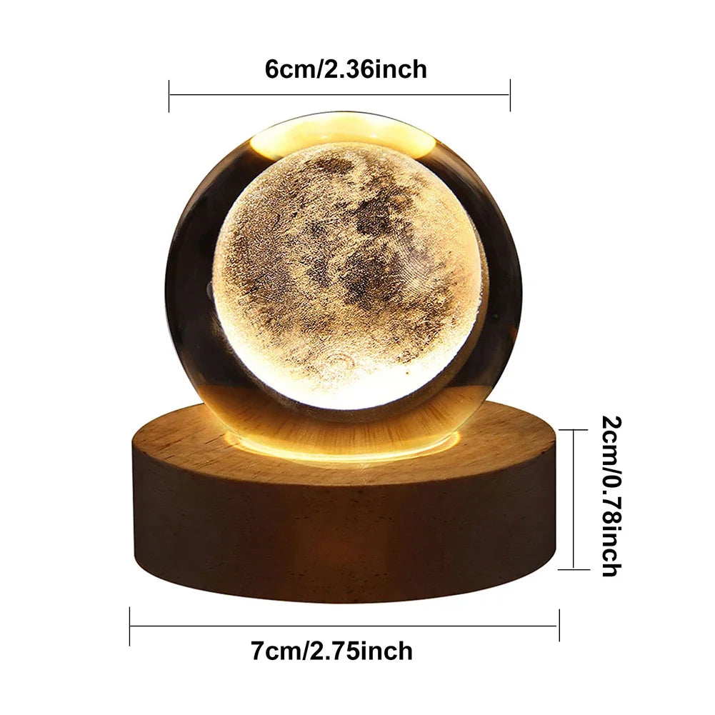 3D Crystal Galaxy Night Light