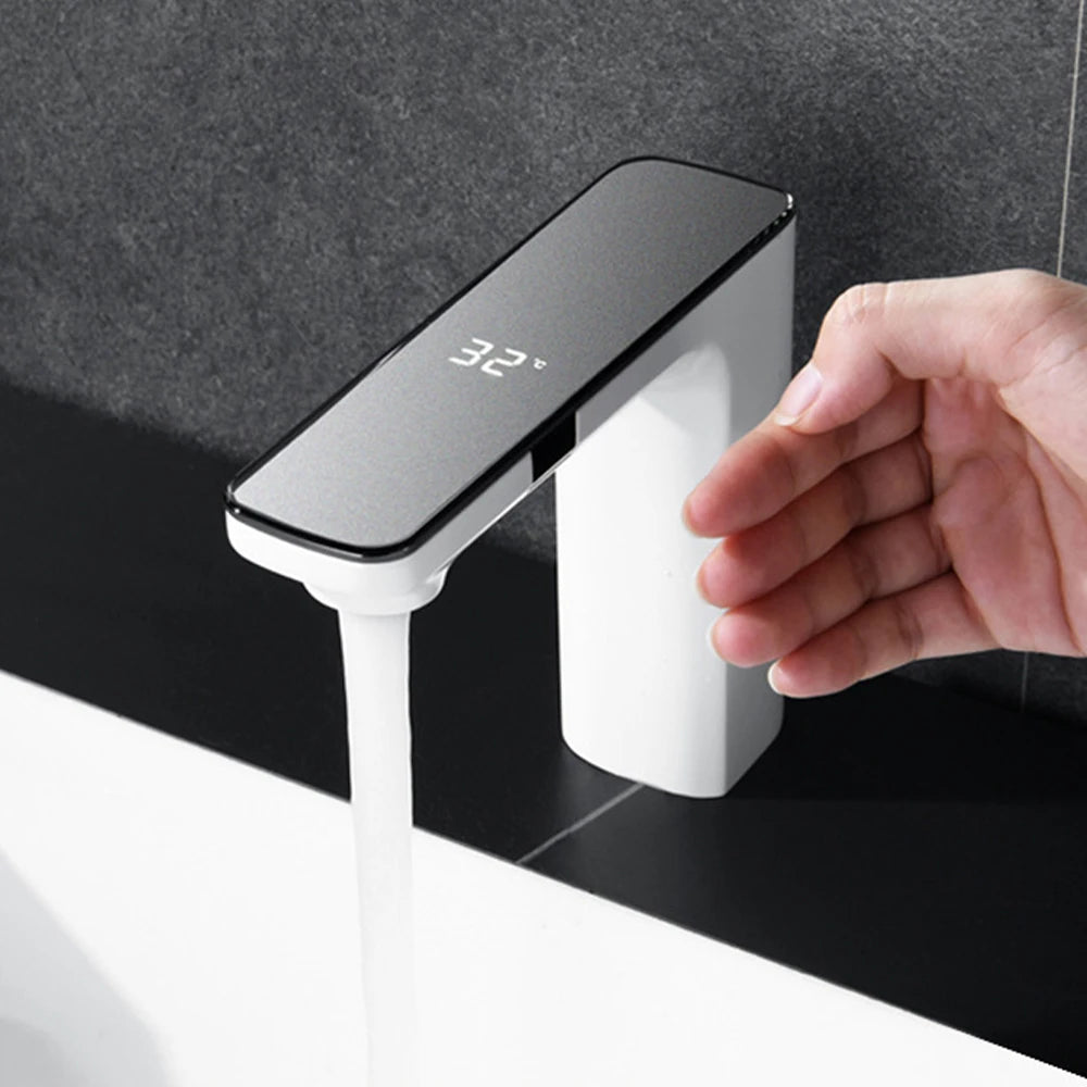White Smart Dual Sensor Faucet