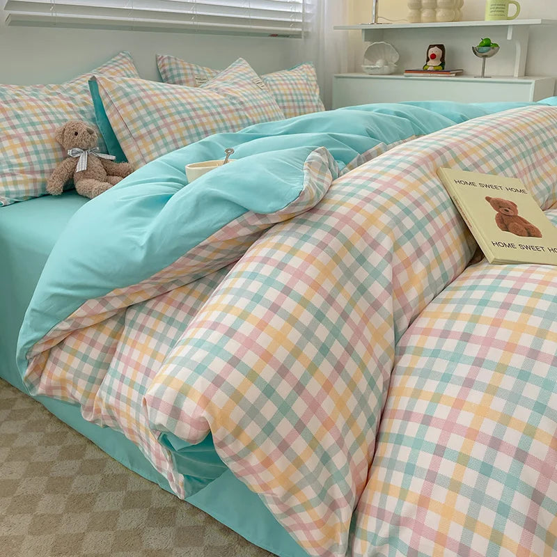 Plaid Cotton Bedding Set