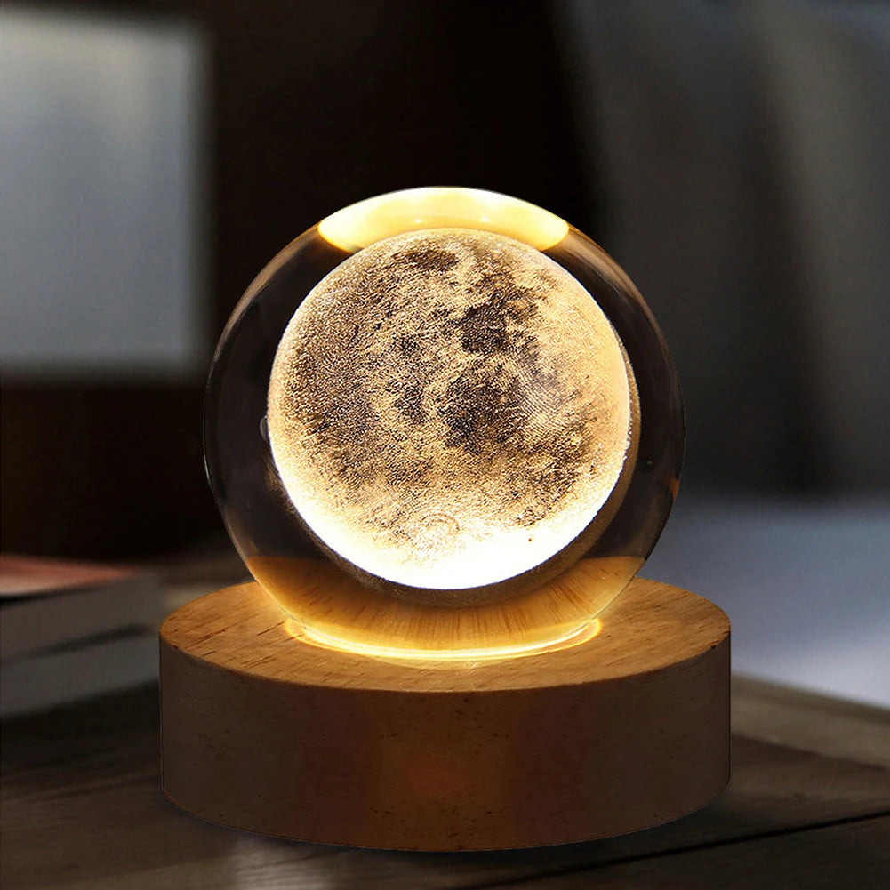 3D Crystal Galaxy Night Light