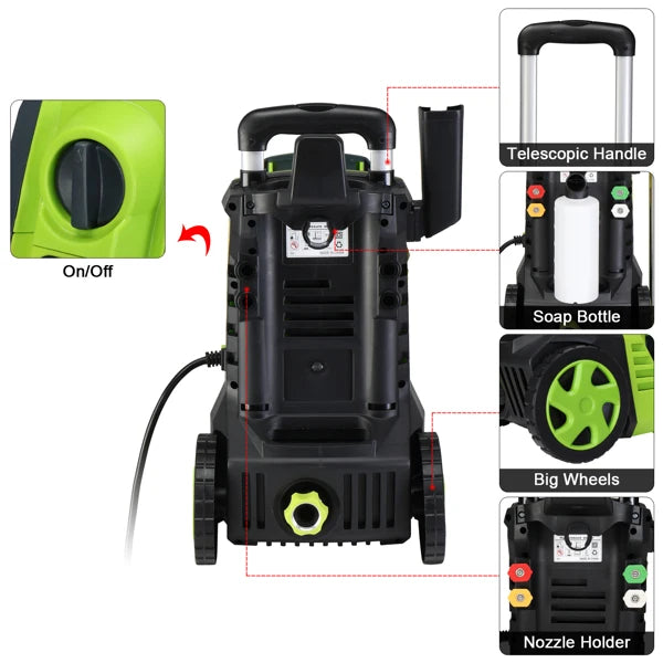 Green 1300PSI Electric Pressure Washer