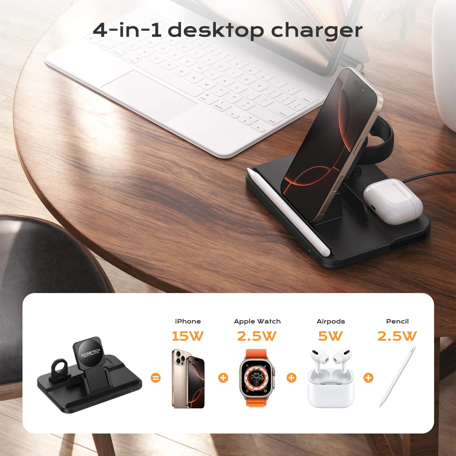4-in-1 Magnetic Wireless Charging Stand