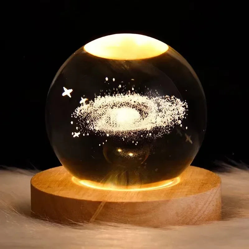3D Crystal Galaxy Night Light