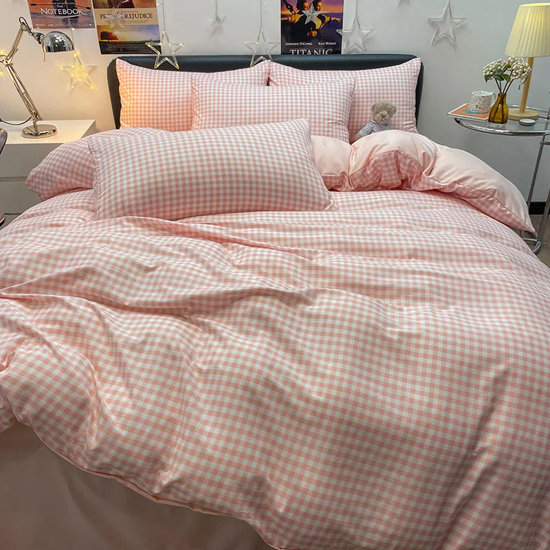 Plaid Cotton Bedding Set