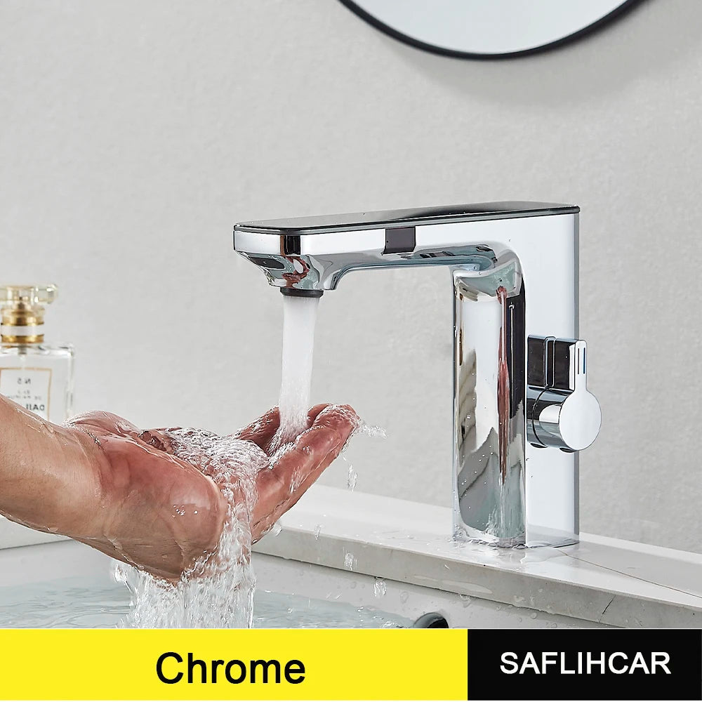 White Smart Dual Sensor Faucet