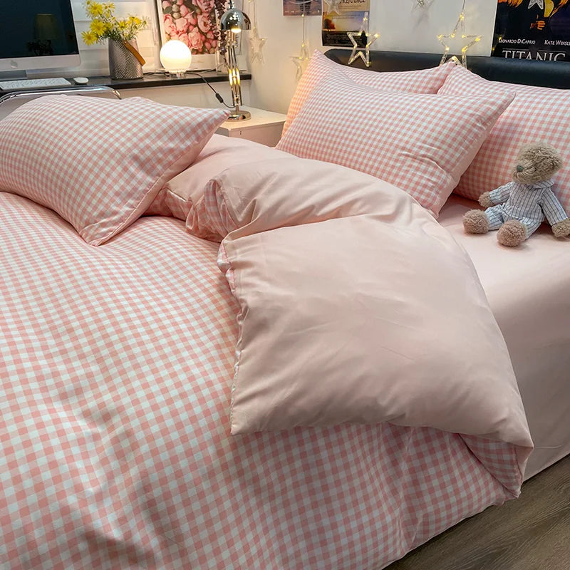 Plaid Cotton Bedding Set