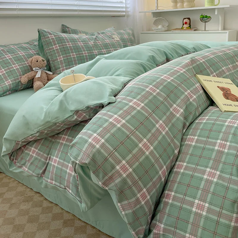 Plaid Cotton Bedding Set