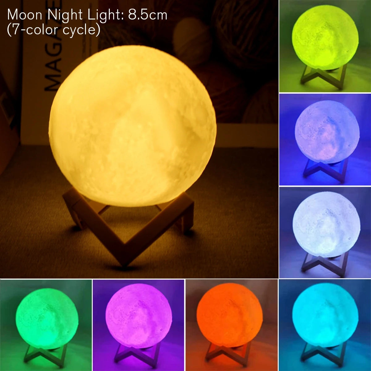 8cm LED Moon Night Lamp