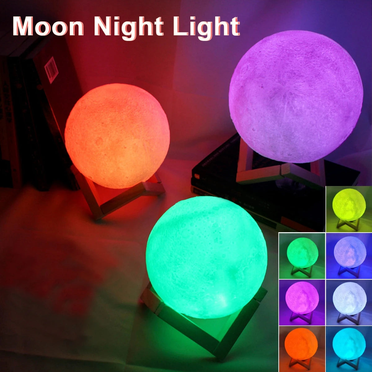 8cm LED Moon Night Lamp