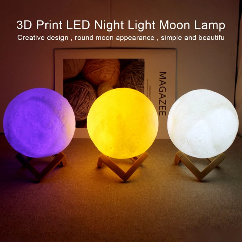 8cm LED Moon Night Lamp